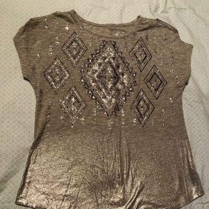 Justice Glittery Short Sleeve Shirt